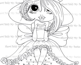 INSTANT DOWNLOAD Digital Digi Stamps Big Eye Big Head Dolls Digi Img499 Blakely Ann By Sherri Baldy