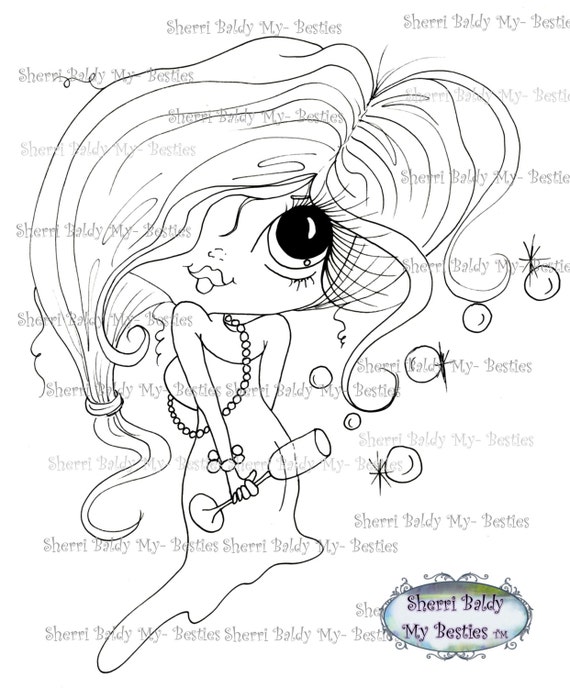 Instant Download Digi Stamps Big Eye Big Head Dolls Digi Etsy