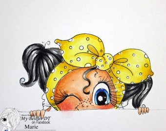 INSTANT DOWNLOAD Digital Digi Stamps Big Eye Big Head Dolls Bestie New Bestie Peek A Boo Wink My Besties Bowzs By Sherri Baldy