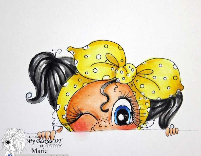 INSTANT DOWNLOAD Digital Digi Stamps Big Eye Big Head Dolls Bestie New Bestie Peek A Boo Wink My Besties Bowzs By Sherri Baldy