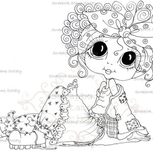 INSTANT DOWNLOAD Digi Stamps Big Eye Big Head Dolls Digi IMG699 Tina Tatters By Sherri Baldy