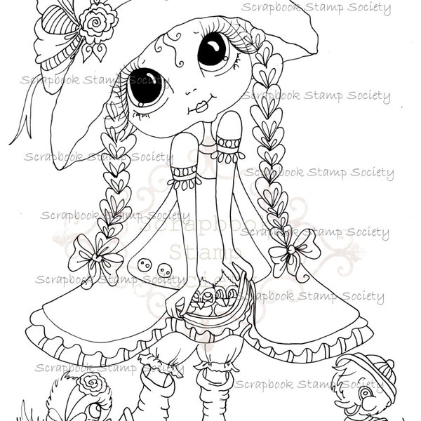 INSTANT DOWNLOAD  Digital Digi Stamps Big Head Dolls Digi IMG657 By Sherri Baldy