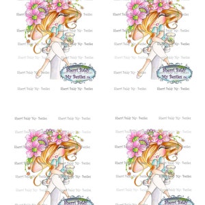 DESCARGA INSTANTÁNEA Sellos digitales Digi Muñecas de ojos grandes y cabezas grandes Digi 3D Nuevo Fluffy Besties TM Coffee Bestie Color Imprimible por Sherri Baldy