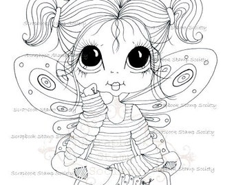 INSTANT DOWNLOAD Digital Digi Stamps Big Eye Big Head Dolls Digi  My - Besties  IMG694 By Sherri Baldy