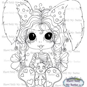 INSTANT DOWNLOAD Digital Digi Stamps Big Eye Big Head Dolls Messy Bessy IMG296 My Besties By Sherri Baldy image 2