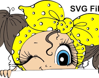 SVG File INSTANT DOWNLOAD Digital  Big Eye Big Head DollsNew Bestie Peek A Boo Wink My Besties Bowzs By Sherri Baldy