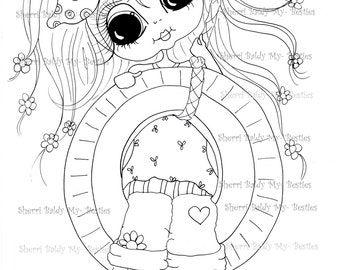 INSTANT DOWMLOAD Digital Digi Stamps Big Eye Big Head Dolls Digi  My Besties IMG857 By Sherri Baldy