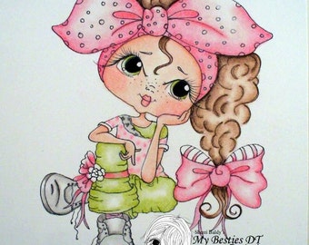 INSTANT DOWNLOAD Digital Digi Stamps Big Eye Big Head Dolls Digi  Hopefully Bestie  by Sherri Baldy  By Sherri Baldy