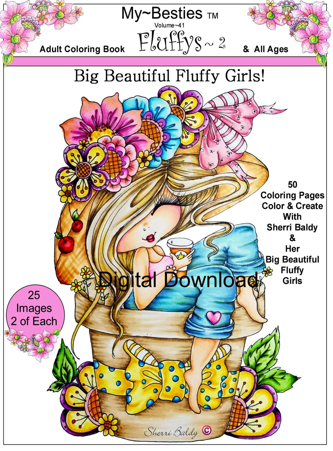 Instant Download Printable Sherri Baldy Fluffys 2 My Besties Coloring ...