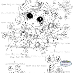 INSTANT DOWNLOAD Digital Digi Stamps Big Eye Big Head Dolls Digi Besties Button Garden Bestie Bestie By Sherri Baldy