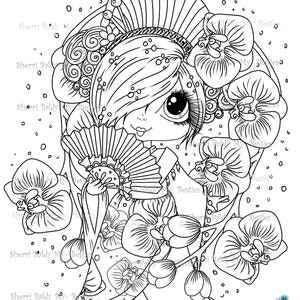 INSTANT DOWMLOAD Digital Digi Stamps Big Eye Big Head Dolls Digi My Besties Geisha Doll 3 By Sherri Baldy image 2