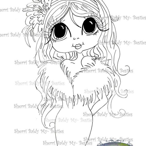 INSTANT DOWNLOAD Digital Digi Stamps Big Eyed My Bestie Digi Stamp Besties Big Head Dolls Gill Divalicious By Sherri Baldy