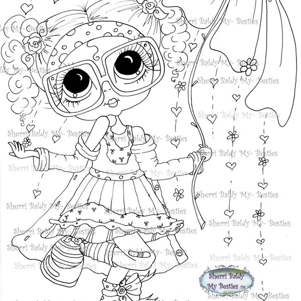 INSTANT DOWNLOAD Digital Digi Stamps Big Eye Big Head Dolls Digi  My - Besties  IMG235  By Sherri Baldy