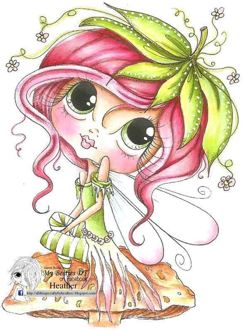 INSTANT DOWNLOAD Digital Digi Stamps Big Eye Big Head Dolls NEW My Besties img790 Fairy Bestie By Sherri Baldy image 1