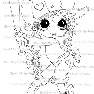 SOFORTIGER DOWNLOAD Digitale Digi Stamps Big Eye Big Head Dolls Base Ball Bestie img309 Sportie Besties Von Sherri Baldy