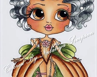 INSTANT DOWMLOAD Digital Digi Stamps Big Eye Big Head Dolls Digi Little Dancer Bestie By Sherri Baldy