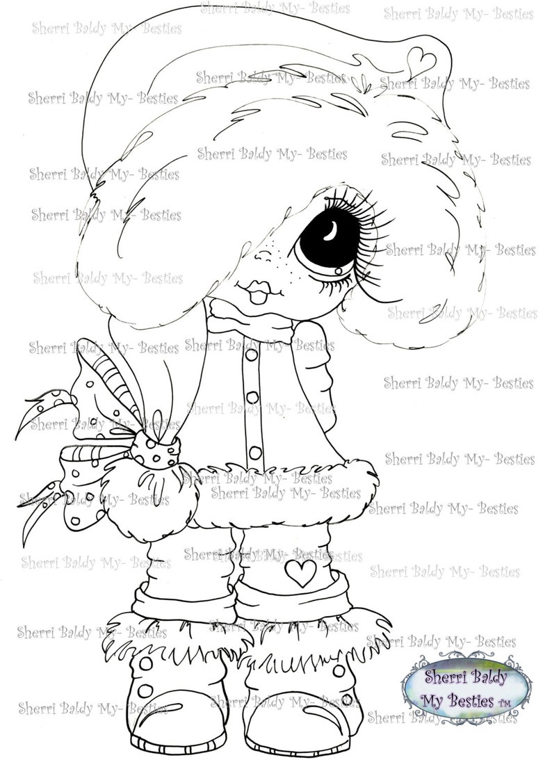 INSTANT DOWNLOAD Digital Digi Stamps Big Eye Big Head Dolls Messy Bessy My Besties Digi Img392 By Sherri Baldy image 1