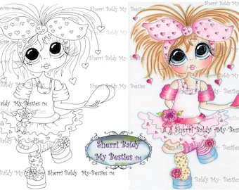 INSTANT DOWNLOAD Digital Digi Stamps Big Eyed  My Bestie Digi Stamp Besties Big Head Dolls Digi IMG843 By Sherri Baldy