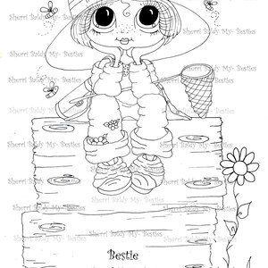 DIRECT DOWNLOADEN Digi Stamps Big Eye Big Head Dolls Digi Bestie Bestie Bee Hive 1 door Sherri Baldy