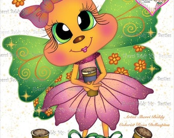 INSTANT DOWNLOAD Digital Digi Stamps Big Eye Big Head Dolls My Besties Coffee Bugs Doll 4728 By Sherri Baldy