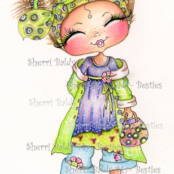 INSTANT DOWNLOAD Digital Digi Stamps Big Eye Big Head Dolls Bestie New Bestie Trudy My Besties By Sherri Baldy