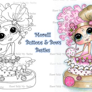 INSTANT DOWNLOAD Digital Digi Stamps Big Eye Big Head Dolls My Besties img221 By Sherri Baldy image 1