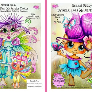 Digital download Copy Sherri Baldy Twinkle Toes My Besties Trolls Coloring Book 25 Pages Big Eye Big Head Dolls image 2