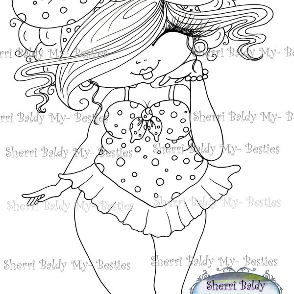 INSTANT DOWMLOAD Digital Digi Stamps Big Eye Big Head Dolls Digi New Fluffy Beautiful Besties Tm  img081 By Sherri Baldy