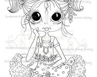 INSTANT DOWNLOAD Digital Digi Stamps Big Eye Big Head Dolls Digi  My Besties Pony Tails Lila Rose IMG745 By Sherri Baldy