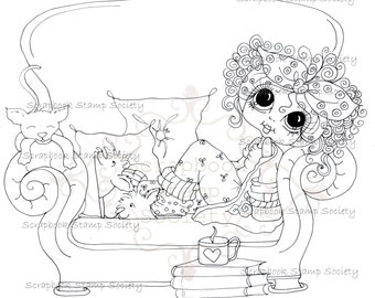 INSTANT DOWNLOAD Digi Stamps Big Eye Big Head Dolls Digi IMG775 By Sherri Baldy