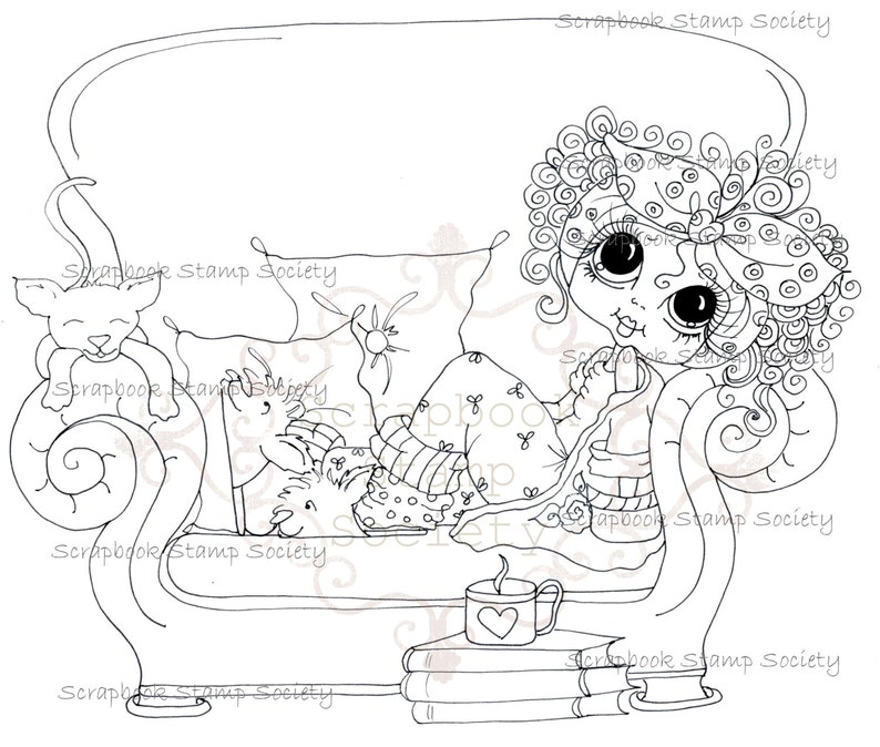 INSTANT DOWNLOAD Digi Stamps Big Eye Big Head Dolls Digi IMG775 By Sherri Baldy image 1