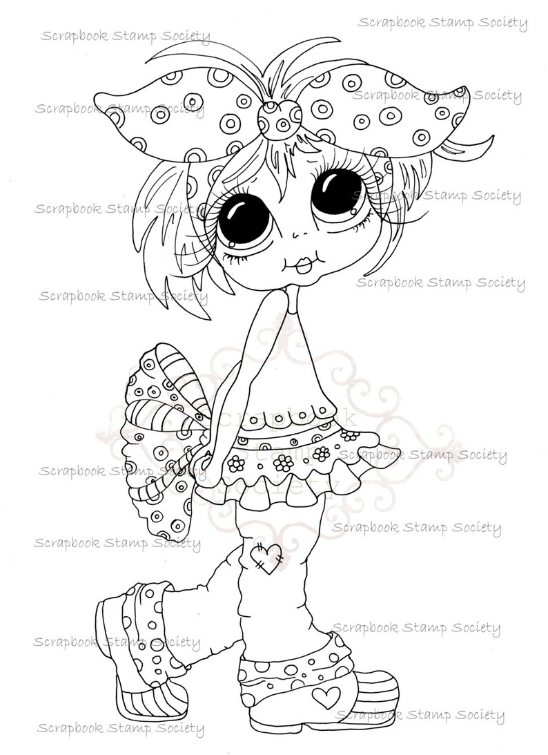 INSTANT DOWNLOAD Digital Digi Stamps Big Eyed My Bestie Digi Stamp Besties Big Head Dolls Digi IMG755 By Sherri Baldy image 1