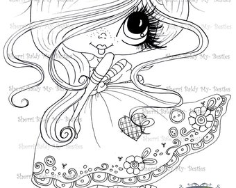 INSTANT DOWNLOAD Digital Digi Stamps Big Eye Big Head Dolls Digi  Img899  By Sherri Baldy