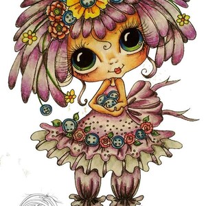 DESCARGA INSTANTÁNEA Sellos digitales Muñecas de ojos grandes y cabezas grandes Digi Img997 Bloomin Bestie tm Por Sherri Baldy