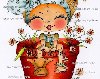 SOFORTIGER DOWNLOAD Digitale Digi Stamps Big Eye Großer Kopf Puppen Digi Fee Kitty IMG373 Gartenblume Bestie Daisy Ann Von Sherri Baldy