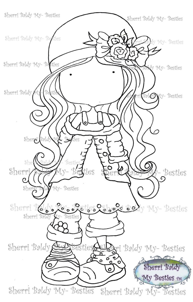 INSTANT DOWNLOAD Digital Digi Stamps Big Eye Big Head Dolls My Besties Pals My Little Dimples Img934 By Sherri Baldy image 1