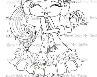 INSTANT DOWNLOAD Digital Digi Stamps Big Eye Big Head Dolls Digi Winder Dreams Besties IMG380 By Sherri Baldy