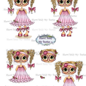 Descarga instantánea del kit de decoupage 3D "Besties Big Head Dolls Digi" de Sherri Baldy.