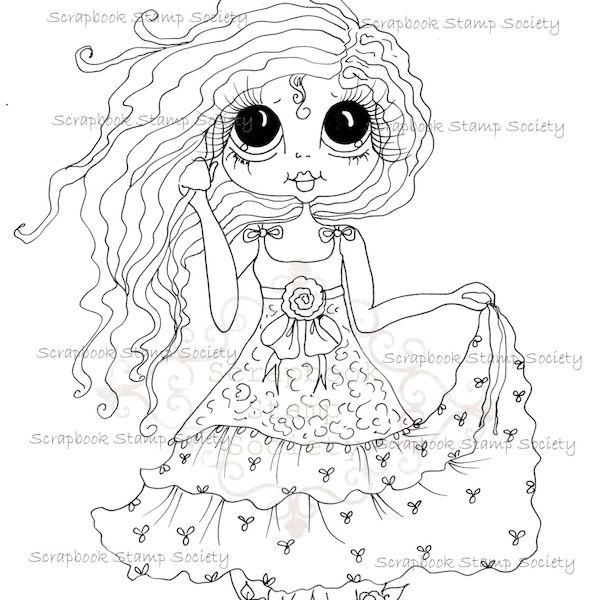 INSTANT DOWNLOAD Digital Digi Stamps Big Eye Big Head Dolls Digi  IMG816 By Sherri Baldy