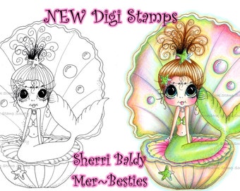 INSTANT DOWNLOAD Digital Digi Stamps Img767 Besties Big Head Dolls Digi By Sherri Baldy