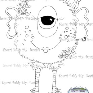 INSTANT DOWNLOAD Digital Digi Stamps Big Eye Big Head Dolls Bestie Scan 0019 My Besties Monsters Ever Mini Monster TM By Sherri Baldy image 2