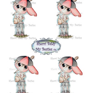 SOFORTIGER DOWNLOAD 3D Deko Printable Base Ball Jungen Besties Big Head Dolls Digi von Sherri Baldy