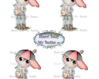 INSTANT DOWNLOAD 3D deco Printable Base Ball Boys Besties Big Head Dolls Digi By Sherri Baldy