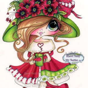 INSTANT DOWNLOAD Digital Digi Stamps Big Eye Big Head Dolls Digi Img921 Christmas By Sherri Baldy image 1