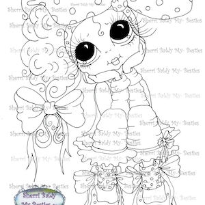 INSTANT DOWNLOAD Digi Stamps Big Eye Big Head Dolls Digi Bestie Img003 By Sherri Baldy zdjęcie 1