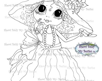 INSTANT DOWMLOAD Digital Digi Stamps Big Eye Big Head Dolls Digi Img069 Best Besties Forever By Sherri Baldy