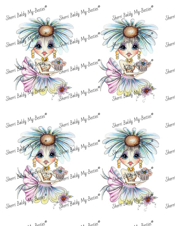 Instant Download 3D deco Sheet Millie Mae Friends Big Head Dolls Digi By Sherri Baldy