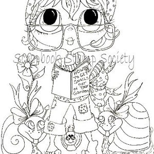 DESCARGA INSTANTÁNEA Sellos digitales Big Eye Big Head Dolls Digi Chloe y Escargot por Sherri Baldy