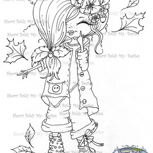 DESCARGA INMEDIATA Sellos digitales Digi Muñecas de ojos grandes y cabeza grande Digi My Besties TM Img426 San Valentín por Sherri Baldy