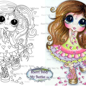 DESCARGA INSTANTÁNEA Sellos digitales Muñecas de ojos grandes y cabezas grandes IMG215 Mis mejores amigas Por Sherri Baldy